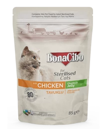 BONACIBO POUCH - WET ADULT CAT FOOD - STERILISED - CHICKEN 85g
