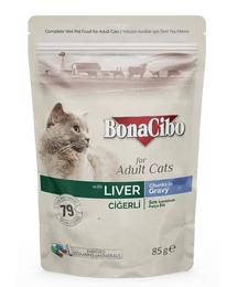 BONACIBO POUCH - WET ADULT CAT FOOD - LIVER 85g
