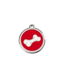 Red Dingo Rozsdamentes csont mintás acél biléta piros