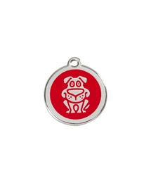 Red Dingo Rozsdamentes kutya mintás acél biléta piros Red Dingo Rozsdamentes kutya mintás acél biléta piros