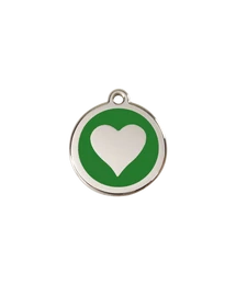 Red Dingo Rozsdamentes szív mintás acél biléta zöld Red Dingo Rozsdamentes szív mintás acél biléta zöld