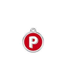 Red Dingo Rozsdamentes P betű mintás acél biléta
