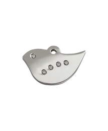 Red Dingo Polírozott rozsdamentes madár forma acél biléta, cirkóniával