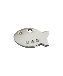 Red Dingo Polírozott rozsdamentes hal forma acél biléta, cirkóniával