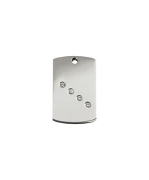 Red Dingo Polírozott rozsdamentes négyszögletes forma acél biléta, cirkóniával