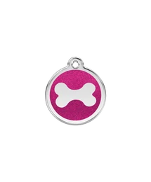 Red Dingo Csillámos Rozsdamentes csont mintás acél biléta hot pink