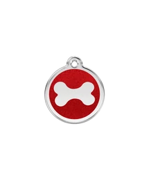 Red Dingo Csillámos Rozsdamentes csont mintás acél biléta piros