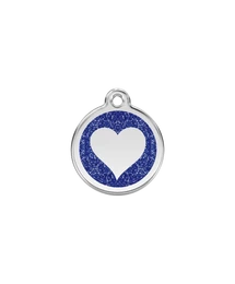 Red Dingo Csillámos Rozsdamentes szív mintás acél biléta sötétkék