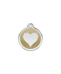 Red Dingo Csillámos Rozsdamentes szív mintás acél biléta arany