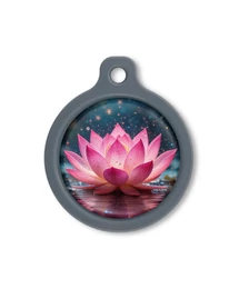 Blucky Lotus Dark PInk Dog Tag large
