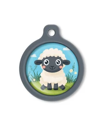 Blucky Baby Lamb Boy Turquoise Blue Dog Tag large