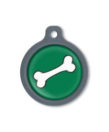 Blucky Bone Dark Green Dog Tag large