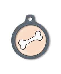 Blucky Bone Pastel Orange Dog Tag large