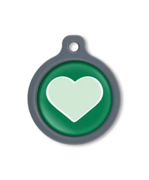 Blucky Heart Dark Green Dog Tag large