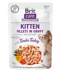 Brit Care Cat Kitten. Fillets in Gravy with Tender Turkey 85 g