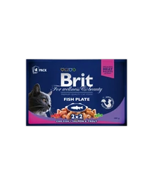 Brit Premium Cat Pouches Fish Plate 4X100G
