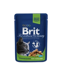Brit Premium Cat Pouches Chicken Slices For Sterilised 100 G