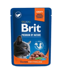 Brit premium Cat Pouches Salmon for Sterilized 100 g