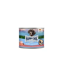 Happy Dog Supreme Sensible Puppy+Junior konzerv Lazac, csirke és burgonya 200 G