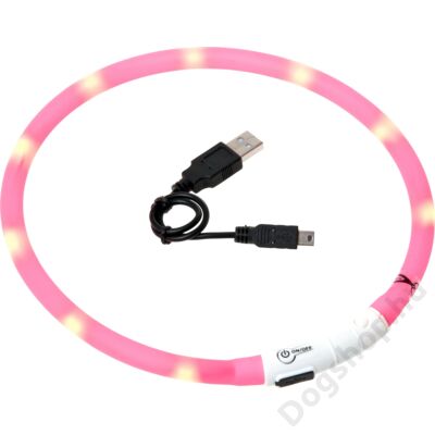Flamingo nyakörv villogó/világító led+USB pink 70 cm
