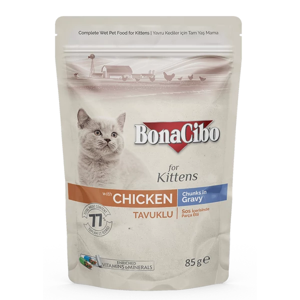 BONACIBO POUCH - WET KITTEN FOOD CHICKEN  85g BONACIBO POUCH - WET KITTEN FOOD CHICKEN  85g