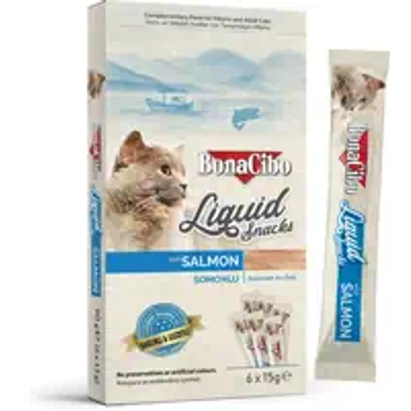 BONACIBO SNACKS for CATS LIQUID SNACKS - SALMON 90g