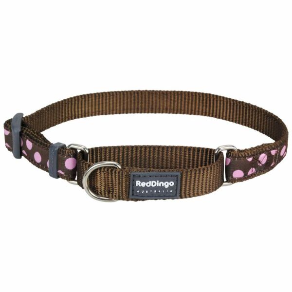 Red Dingo Pink Spots Brown Small Martingale nyakörv