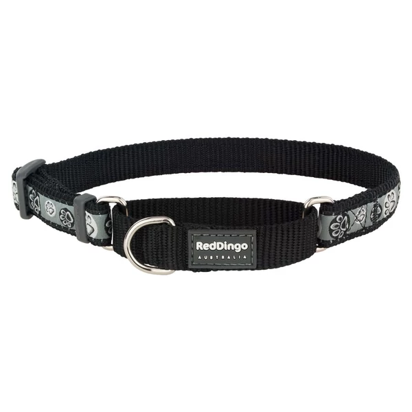 Red Dingo Paw Impressions Black Medium Martingale nyakörv