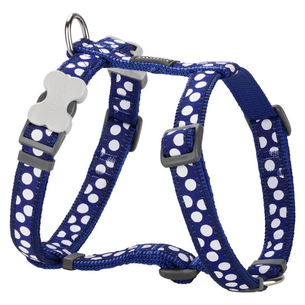 Red Dingo White Spots Dark Blue Medium Dog hám