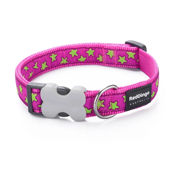 Red Dingo Stars Hot Pink Large kutya nyakörv
