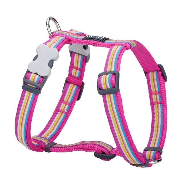 Red Dingo Horizontal Stripes Hot Pink Small Dog hám