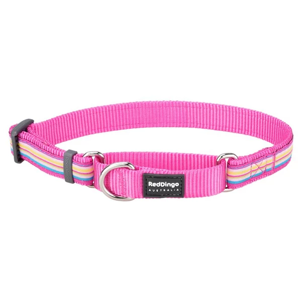 Red Dingo Horizontal Stripes Hot Pink Medium Martingale nyakörv
