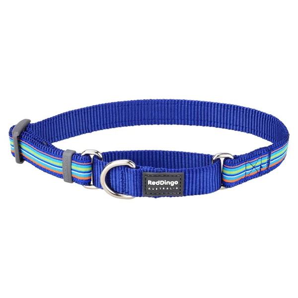 Red Dingo Horizontal Stripes Dark Blue Large Martingale nyakörv