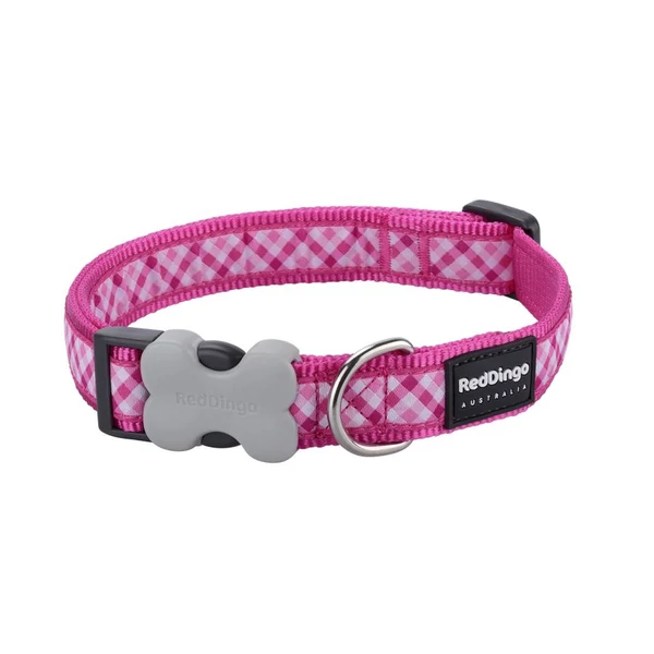 Red Dingo Gingham Hot Pink Medium kutya nyakörv