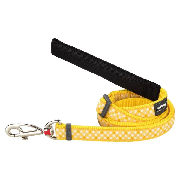Red Dingo Gingham Yellow póráz 100-180 cm Small