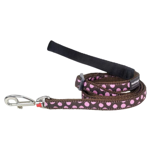 Red Dingo Pink Spots Brown póráz 100-180 cm Medium