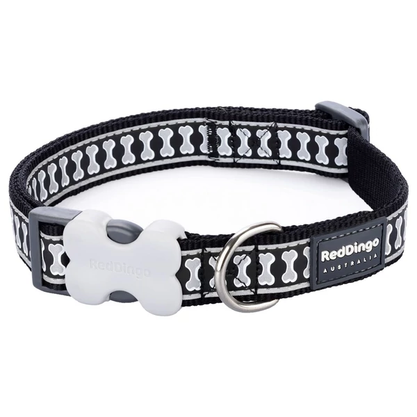 Red Dingo Reflective Black Medium kutya nyakörv
