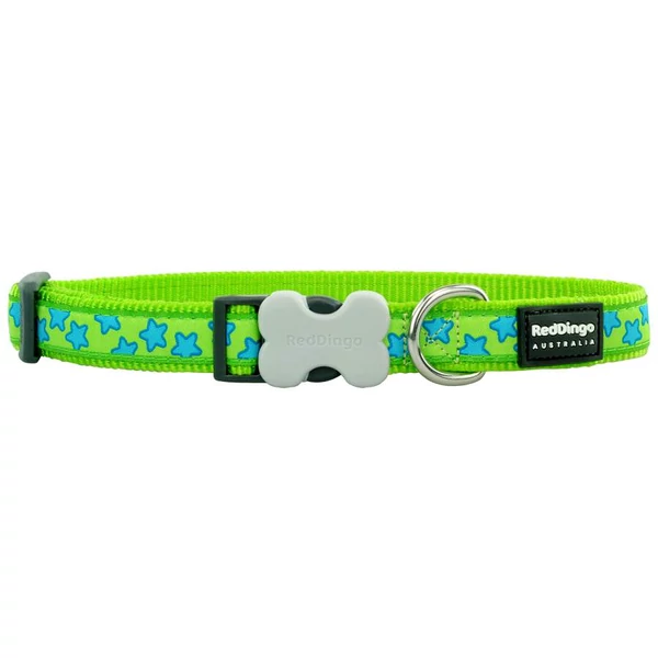 Red Dingo Stars Lime Medium kutya nyakörv Red Dingo Stars Lime Medium kutya nyakörv