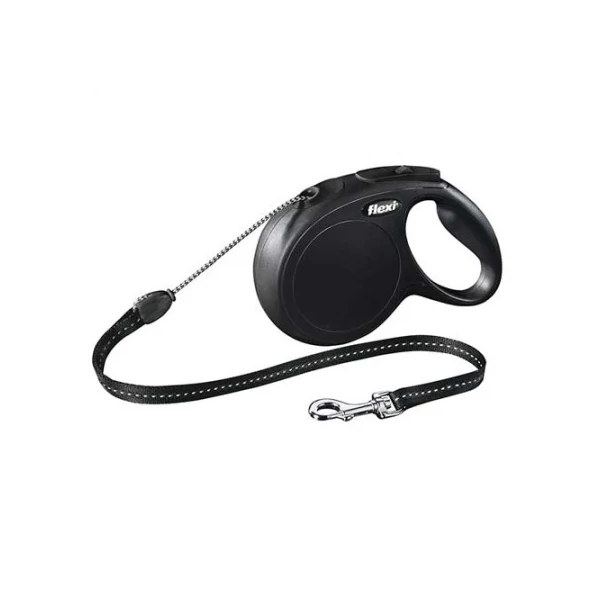 Flexi New Classic zsinór M 8m 20kg-ig fekete