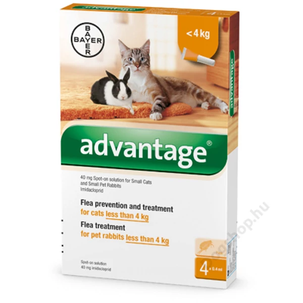 ADVANTAGE SPOT-ON CAT 0,4ML (4KG-IG) 4X ADVANTAGE SPOT-ON CAT 0,4ML (4KG-IG) 4X