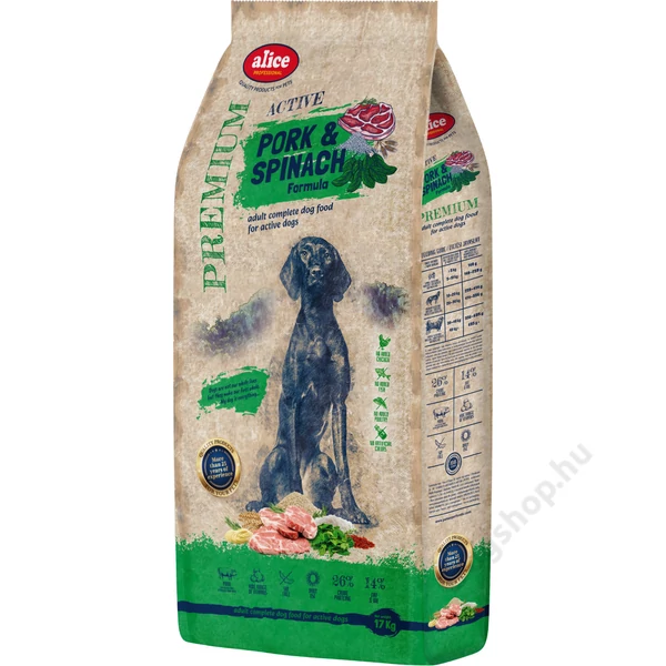 Alice Active sertés-spenót 26/14 17kg Alice Active sertés-spenót 26/14 17kg