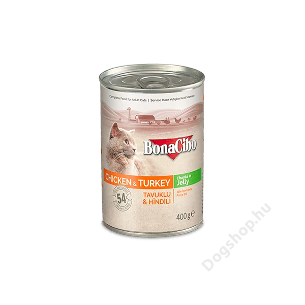 BONACIBO CANNED CAT FOODS CHICKEN & TURKEY 400g