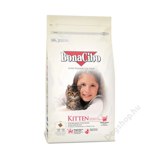 BONACIBO KITTEN (Csirke, szardella, rák és rizs) 5 kg