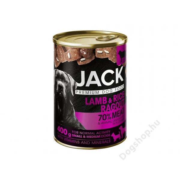 JACK kutya konzerv ragu bárány-rizs 400g JACK kutya konzerv ragu bárány-rizs 400g