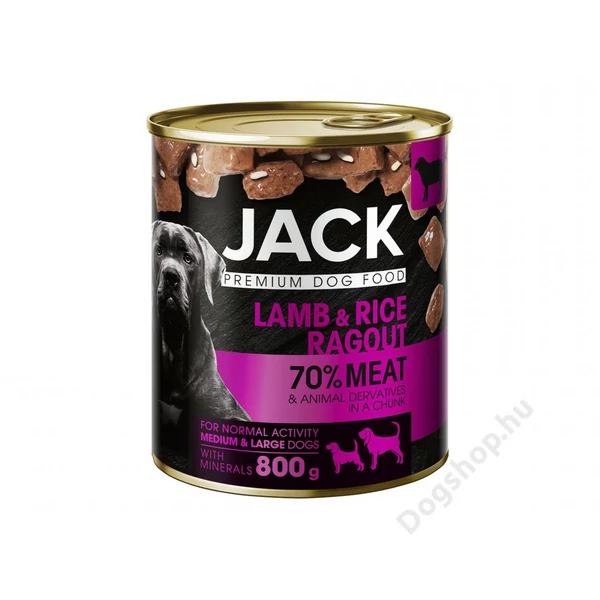 JACK kutya konzerv ragu bárány-rizs 800g