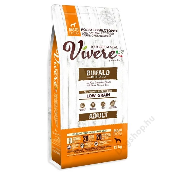 VIVERE LOW-GRAIN DOG MAXI Adult Buffalo 12 kg