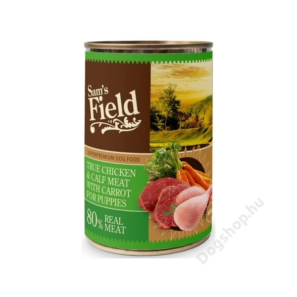 Sams-Field-konzerv-puppy-csirke-borju-sargarepa-400g