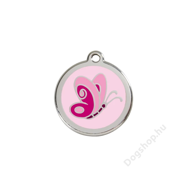 Red Dingo Rozsdamentes pillangó mintás acél biléta pink