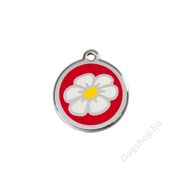 Red Dingo Rozsdamentes százszorszép mintás acél biléta piros Red Dingo Rozsdamentes százszorszép mintás acél biléta piros