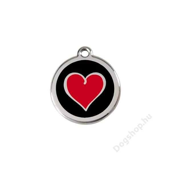 Red Dingo Rozsdamentes piros szív mintás acél biléta fekete Red Dingo Rozsdamentes piros szív mintás acél biléta fekete
